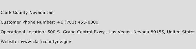 Clark County Nevada Jail Phone Number Customer Service