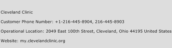 Cleveland Clinic Phone Number Customer Service