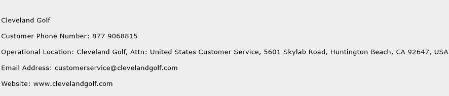 Cleveland Golf Phone Number Customer Service