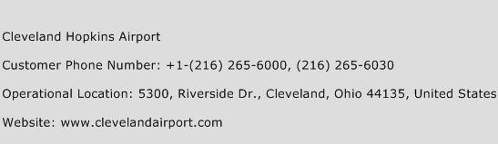 Cleveland Hopkins Airport Phone Number Customer Service