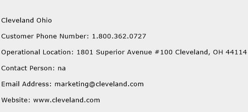 Cleveland Ohio Phone Number Customer Service