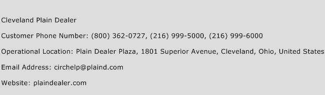Cleveland Plain Dealer Phone Number Customer Service