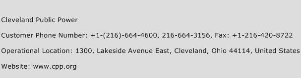 Cleveland Public Power Phone Number Customer Service