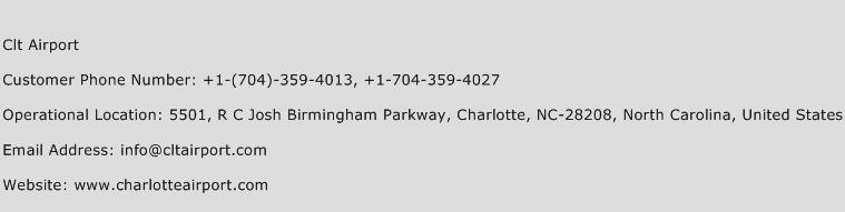 Clt Airport Phone Number Customer Service