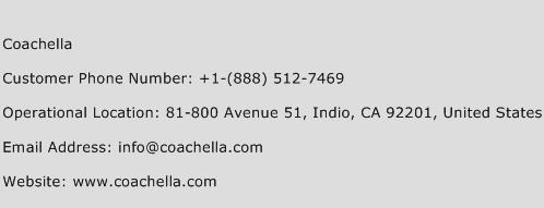 Coachella Phone Number Customer Service