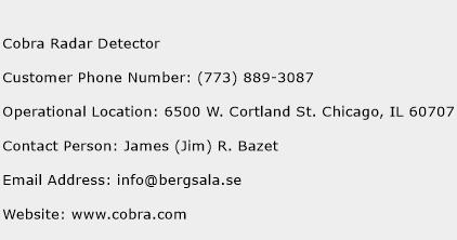 Cobra Radar Detector Phone Number Customer Service