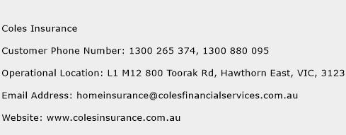 Coles Insurance Phone Number Customer Service