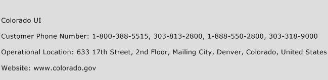 Colorado UI Phone Number Customer Service