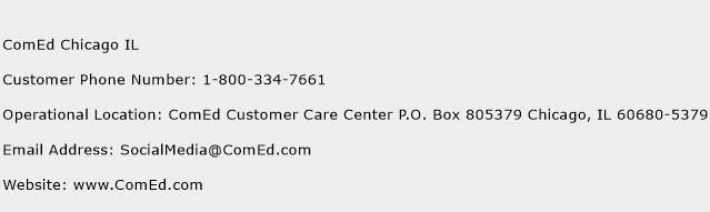 ComEd Chicago IL Phone Number Customer Service