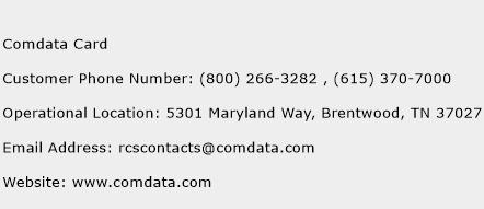 Comdata Card Phone Number Customer Service