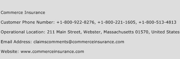 Commerce Insurance Phone Number Customer Service