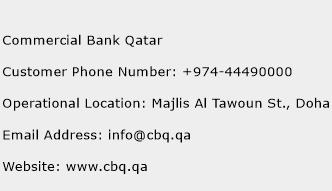 Commercial Bank Qatar Phone Number Customer Service