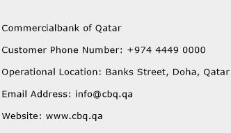 CommercialBank of Qatar Phone Number Customer Service