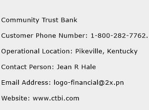Community Trust Bank Phone Number Customer Service