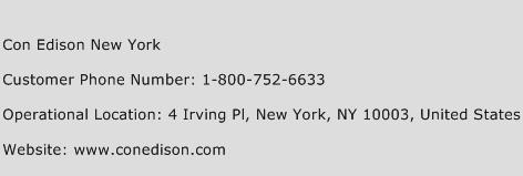 Con Edison New York Phone Number Customer Service