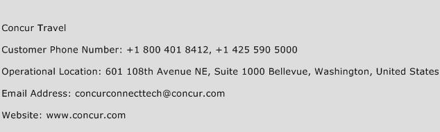 Concur Travel Phone Number Customer Service