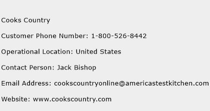 Cooks Country Phone Number Customer Service