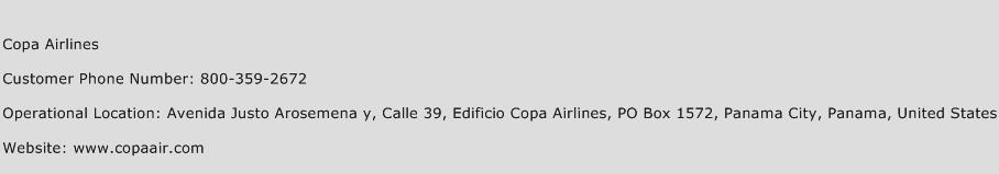 Copa Airlines Phone Number Customer Service