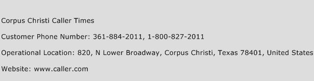 Corpus Christi Caller Times Phone Number Customer Service