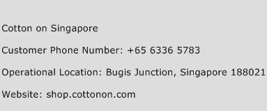 Cotton on Singapore Phone Number Customer Service