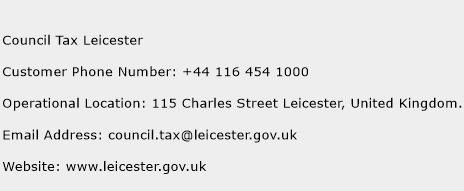 Council Tax Leicester Phone Number Customer Service