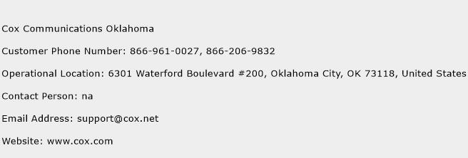 Cox Communications Oklahoma Phone Number Customer Service
