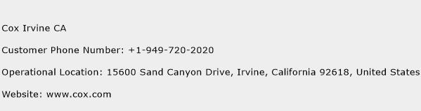Cox Irvine CA Phone Number Customer Service