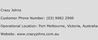 Crazy Johns Phone Number Customer Service