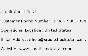 Credit Check Total Phone Number Customer Service