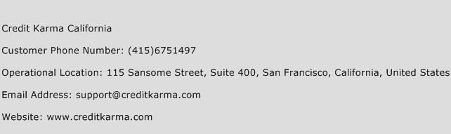 Credit Karma California Contact Number | Credit Karma California Customer Service Number ...