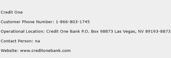 Credit One Number | Credit One Customer Service Phone Number | Credit One Contact Number ...