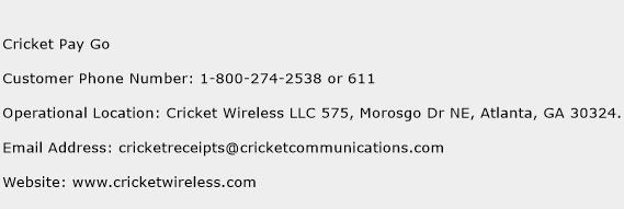 Cricket Pay Go Customer Service Number 38243 