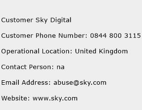 Customer Sky Digital Phone Number Customer Service