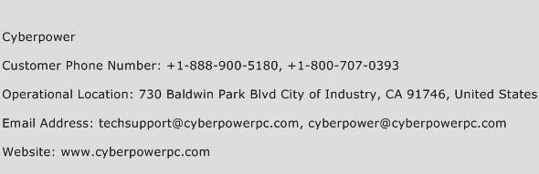 Cyberpower Phone Number Customer Service
