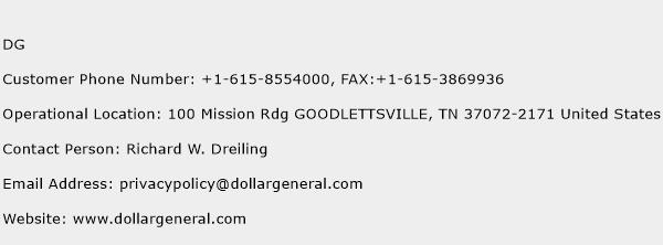 DG Phone Number Customer Service