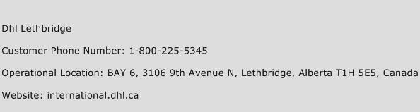 DHL Lethbridge Phone Number Customer Service
