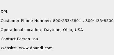 dpl customer service number phone
