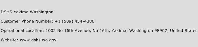 DSHS Yakima Washington Phone Number Customer Service