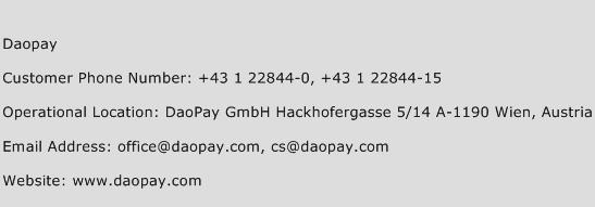 Daopay Phone Number Customer Service