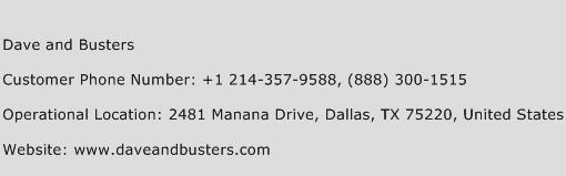 Dave and Busters Phone Number Customer Service