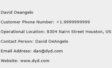 David Deangelo Phone Number Customer Service