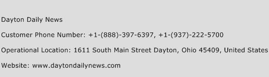 Dayton Daily News Phone Number Customer Service