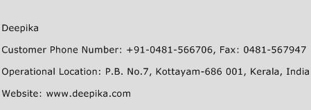 Deepika Phone Number Customer Service