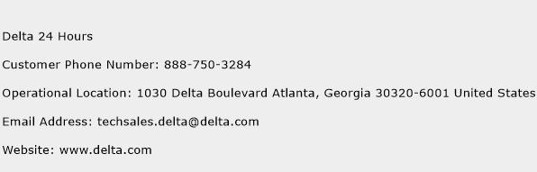Delta 24 Hours Phone Number Customer Service