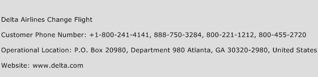 Delta Airlines Change Flight Phone Number Customer Service