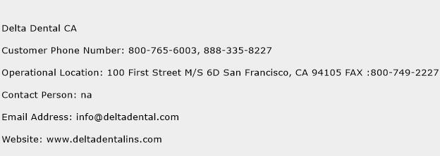 Delta Dental CA Phone Number Customer Service