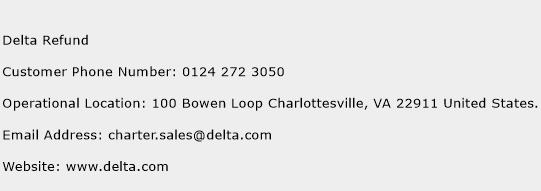 Delta Refund Phone Number Customer Service