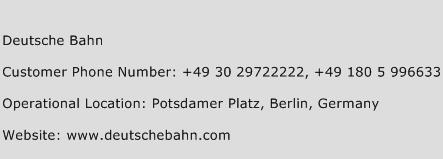 Deutsche Bahn Phone Number Customer Service