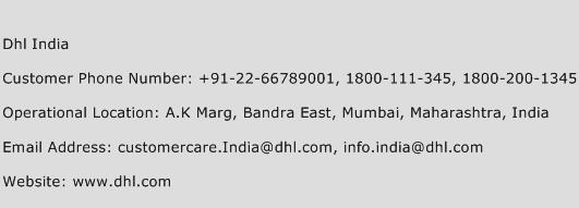 Dhl India Phone Number Customer Service