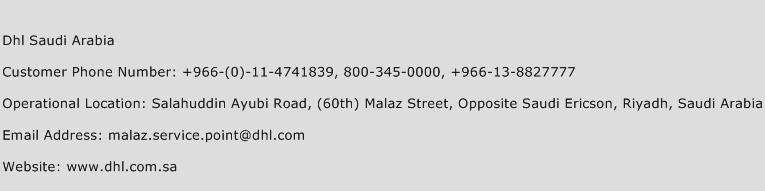 Dhl Saudi Arabia Phone Number Customer Service
